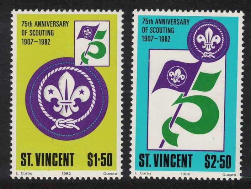 St. Vincent 75th Anniversary of Boy Scout Movement 2v 1982 MNH SG#697-698