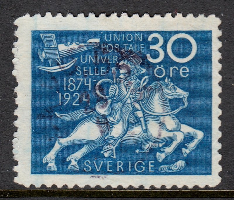 Sweden - Scott #218 - Used - Minor perf crease in right margin - SCV $32