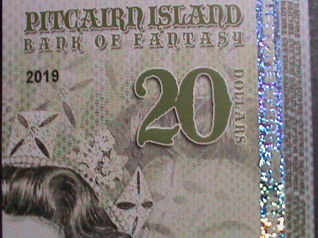 ​PITCAIRN ISLANDS 2019-COLLECTIBLE UNCIRCULATED POLYMAR LOVELY NOTE VERY FINE