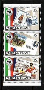 Norfolk Is.-Sc#344-6- id8-unused NH set from the sheet-Military Uniforms-1984-