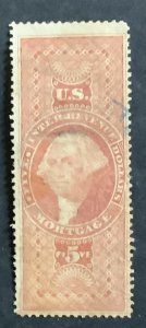 USA REVENUE STAMP 1862-71. $5 MORTGAGE   SCOTT#R91c