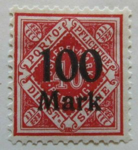 A6P45F241 Germany 1922-23 Wurttemberg Official Stamp 100m on 40pf mh*