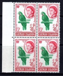 Cayman Islands 1962-64 Parrot ¼d Emerald & Rose Mint MNH Block SG 165a CV £16