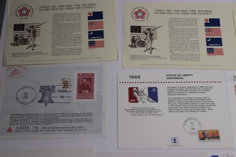Philatelic Souvenir page lot 25 Maxi Expo stamp show card US WW Engraved reprint