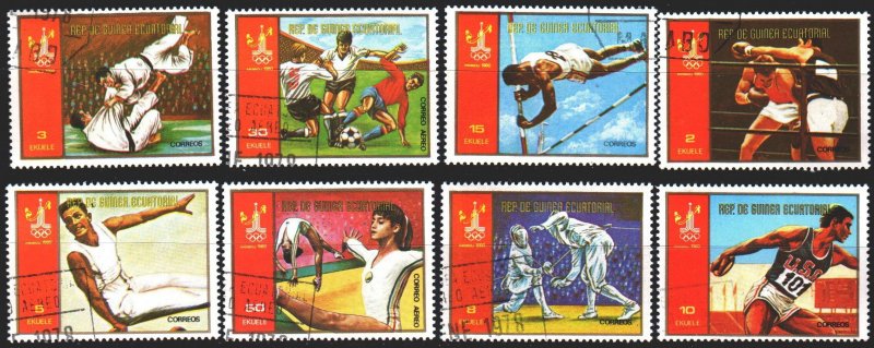 Equatorial Guinea. 1978. 1288-95. Moscow, summer olympic games. USED.
