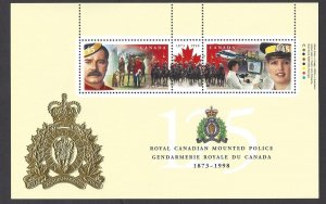 Canada #1737b MNH ss, 125th anniv. Royal Canadian Mounted Police, issued 1998