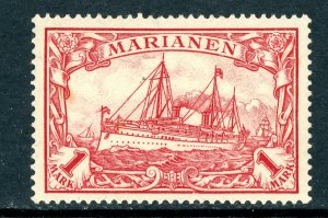 Mariana Islands 1901 Germany 1 Mark Unwatermarked Yacht Ship Sc #26 Mint P373