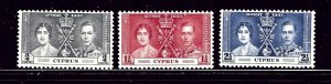 Cyprus 140-42 MNH 1937 KGVI Coronation