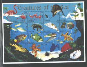 LIBERIA 1998 MARINE LIFE-FISH  #1304  MNH