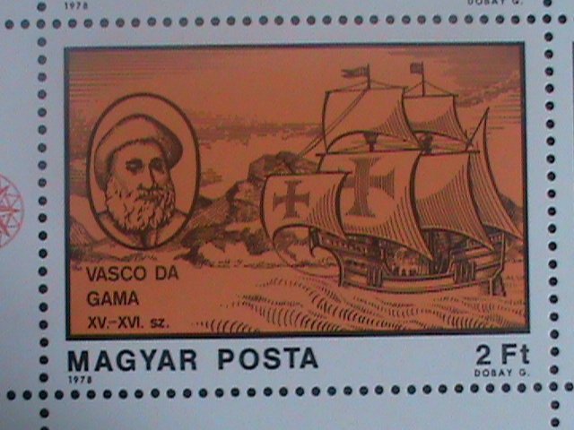 ​HUNGARY-1978-SC#2533-EXPLORERS & THEIR SHIPS-MNH-S/S-VF LAST ONE HARD TO FIND