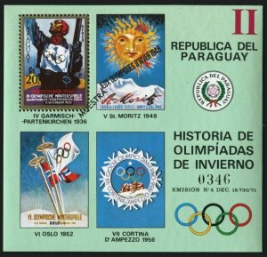 Paraguay C340-C343 Specimen,MNH.Mi Bl.182-185. History of Olympic Games,1972.