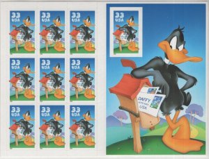 Scott 3307 - Daffy Duck. Sheet Of 10. With Imperf.    #02 3307sh10