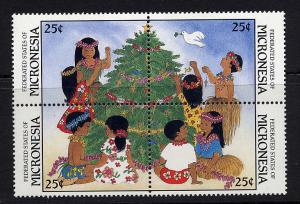 Micronesia #70a mint block, Christmas