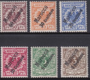 Sc# 1 / 6 Germany 1899 German offices in Morocco complete MNH set CV $211.50