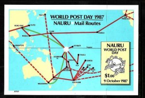 Nauru-Sc#339-Unused NH sheet-UPU-World Post Day-1987-