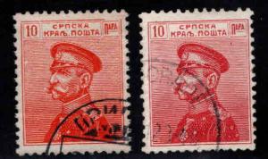 Serbia  Scott 112-113 Red and Carmine Used stamps