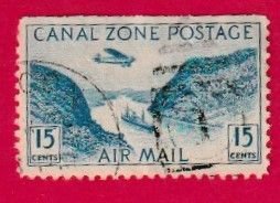 US CANAL ZONE SCOTT#C10 1931 15c GAILLARD CUT - USED