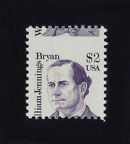 2195 - $2 Misperf Error / EFO William Jennings Bryan Mint NH