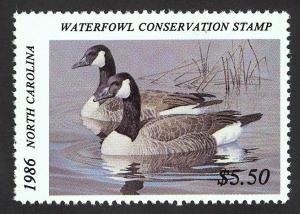 #4, North Caroline State Duck stamp, SCV $20