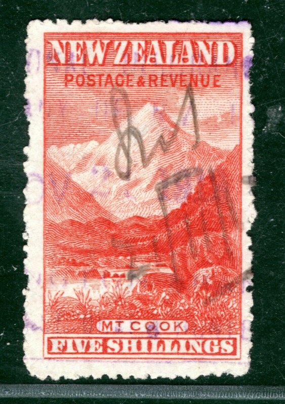 New Zealand SG.338 5s MOUNT COOK *Compound Perf* Used 1912 Cat £3,250- WBLUE10