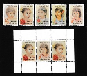 Suriname # B284-288, B288a, Girls of Different Races,  Mint NH, 1/2 Cat.