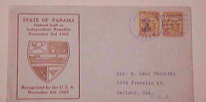 PANAMA    CACHET DECLARED INDEPENDENT REPUBLIC 1935