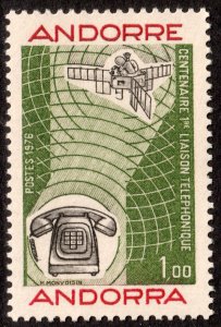 Andorra (French) #245  MNH - Telephone and Satellite (1976)