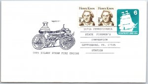 US SPECIAL EVENT COVER 107th STATE FIREMEN'S CONVENTION AT GETTYSBURG PA 1986 A