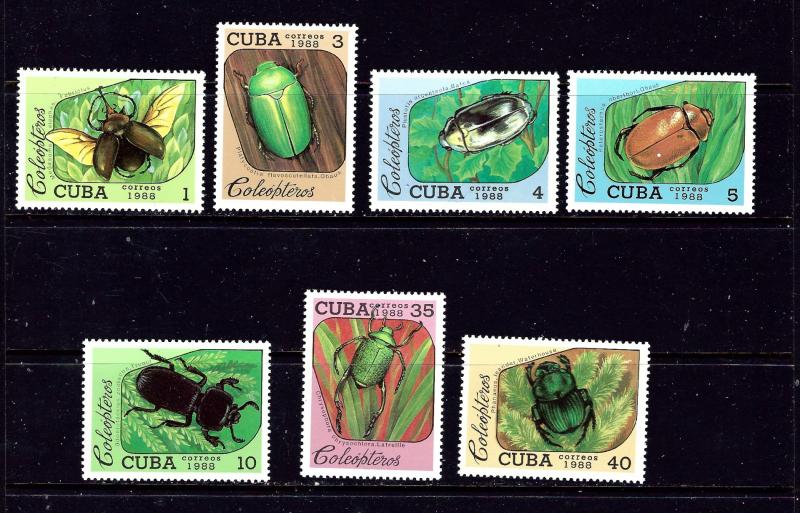 Cuba 3036-42 MNH 1988 Beetles