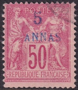 French Offices Zanzibar 1895 Sc 8 used light cancel small thins