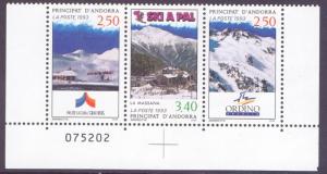 Andorra French 1993 MNH  ski resorts  2 scans   complete