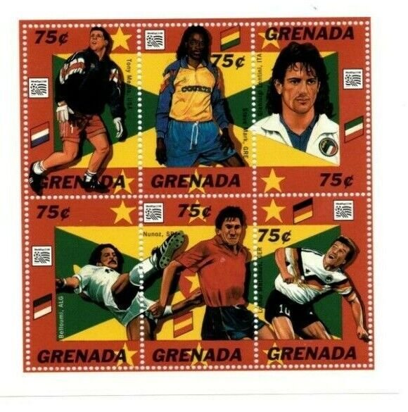 Grenada - 1994 - World Cup Football 1994 - Sheet Of 6 stamps - Scott #2347 - MNH