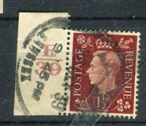 BRITAIN; 1940s early GVI issue fine used Control Marginal 1.5d. value