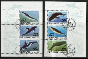 Thematic stamps KOREA 1992 WHALES/DOLPHINS set of 6 N3208/13 used