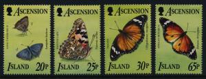 Ascension Island 618-22 MNH Butterflies, Flowers, Map