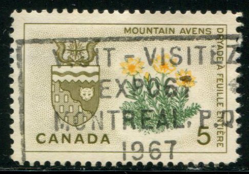 429 Canada 5c Mountain Avens, used