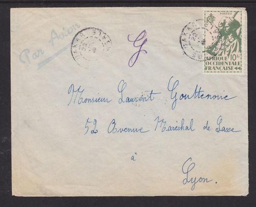 French West Africa Sc 33 on 1945 Air Mail Cover