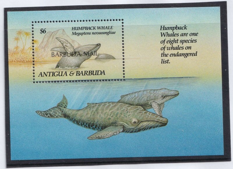 1993 BARBUDA - SG: MS 1483a - HUMPBACK WHALE - UNMOUNTED MINT 