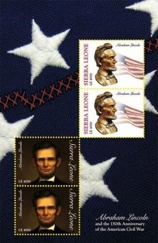 Sierra Leone 2011 - President Abraham Lincoln - Sheet of 4 Stamps Scott 3090 MNH
