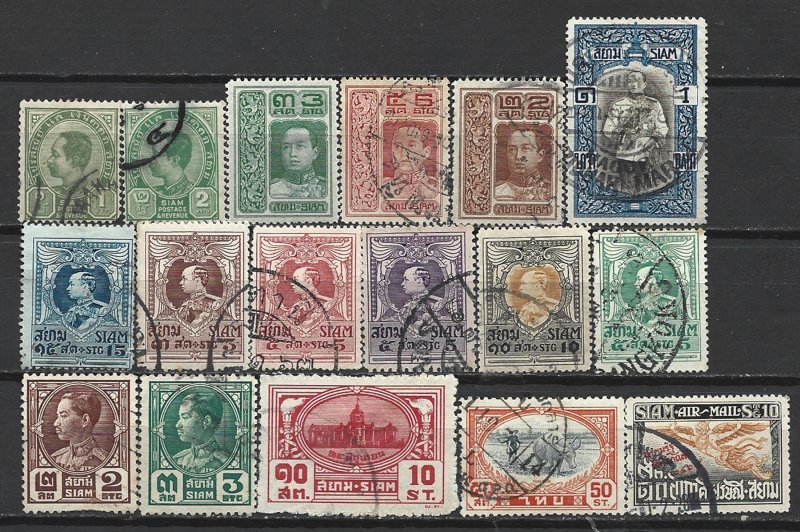 COLLECTION LOT 14785 THAILAND 17 STAMPS 1899+ CV+$24