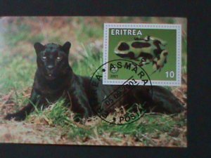 ​ERITREA- BEAUTIFUL LOVELY LEOPARD CTO-IMPERF S/S VF-LAST ONE FANCY CANCEL