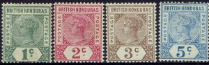 BRITISH HONDURAS 1891 QV 1C - 5C