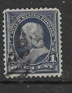 US # 247 1c Franklin,blue, (U) CV $4.00