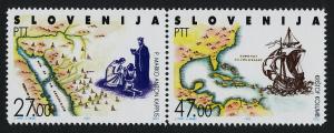 Slovenia 137 MNH Discovery of America, Ships, Map, Kappus