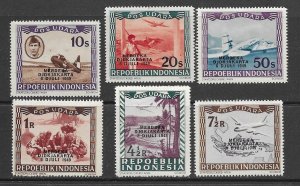 Indonesia C37,8,9,41,3,5,6 MNH 6 values of longer set x 5  f-vf 2022 CV $97.50