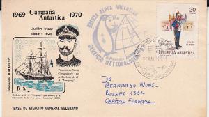 Argentina 1970 Antarctica Cover Meteorlogical Service