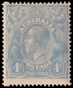 Australia Scott 33, Light Ultramarine, Perf. 14 (1922) Mint LH F-VF, CV $60.00 M