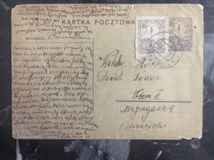 1928 Sandomierz Poland Postcard Cover Uprated To Vienna Austria