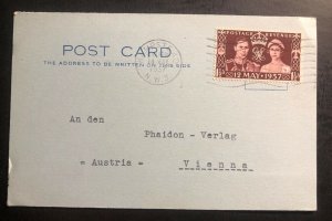 1937 Hampstead England Postcard First Day Cover King George Coronation VI