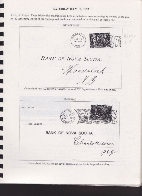 RG HEASMAN  coil bound CANADA'S BICKERDIKE MAIL MARKING MACHINES